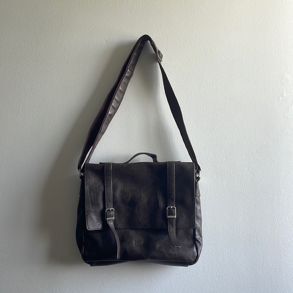 Brown Vegan Leather Crossbody Bag - Picture 9 of 9